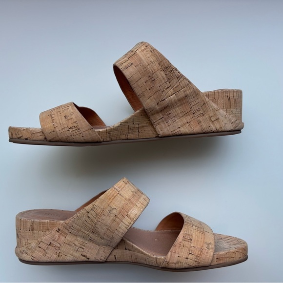 Women's Tan Cork Wedge Sandals - Picture 1 of 4
